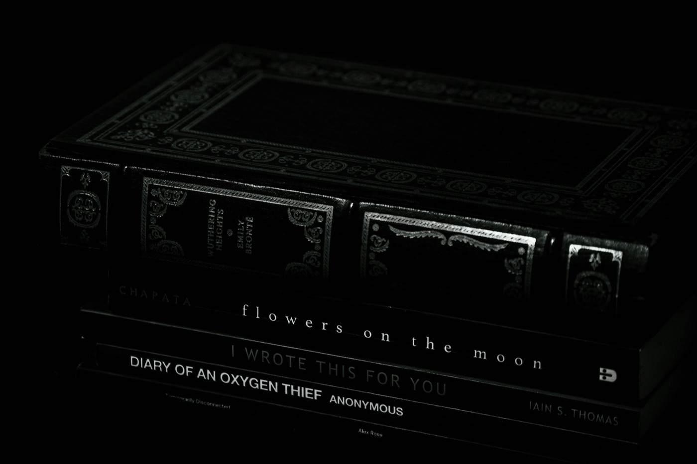 Books in low light
