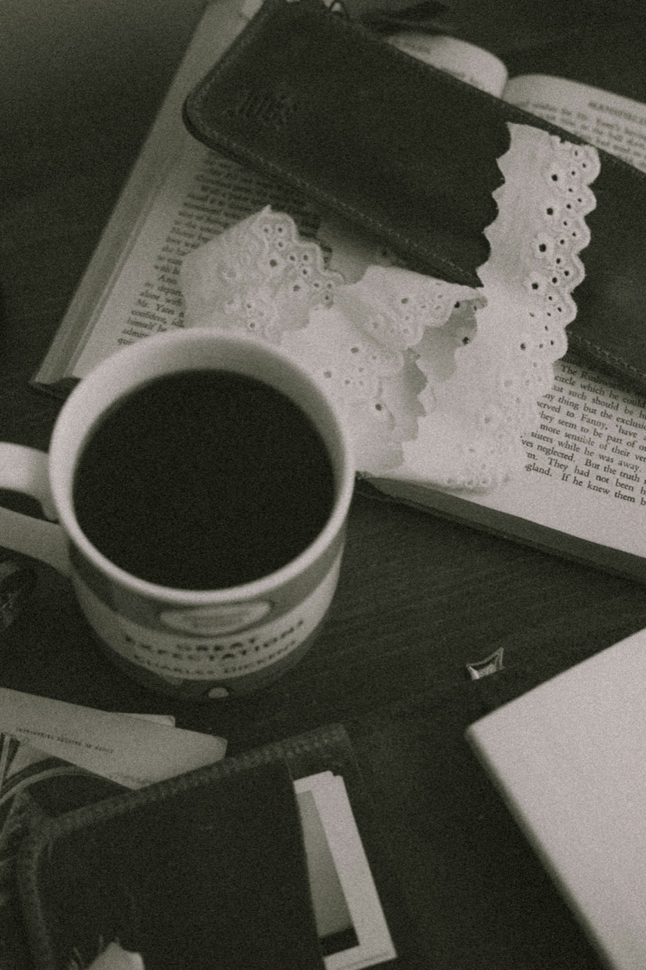 Coffee and an open book